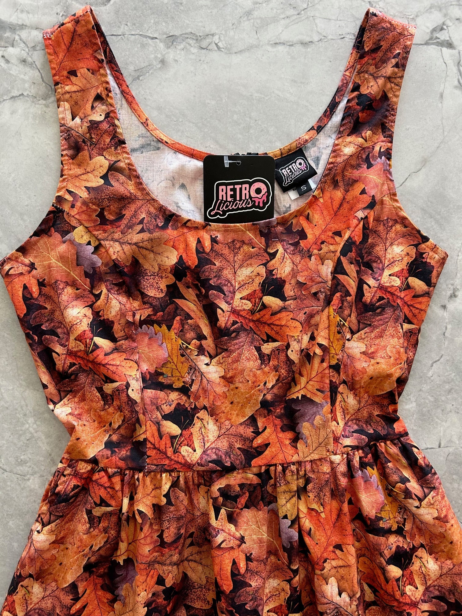 Leaves Fit & Flare Dress
