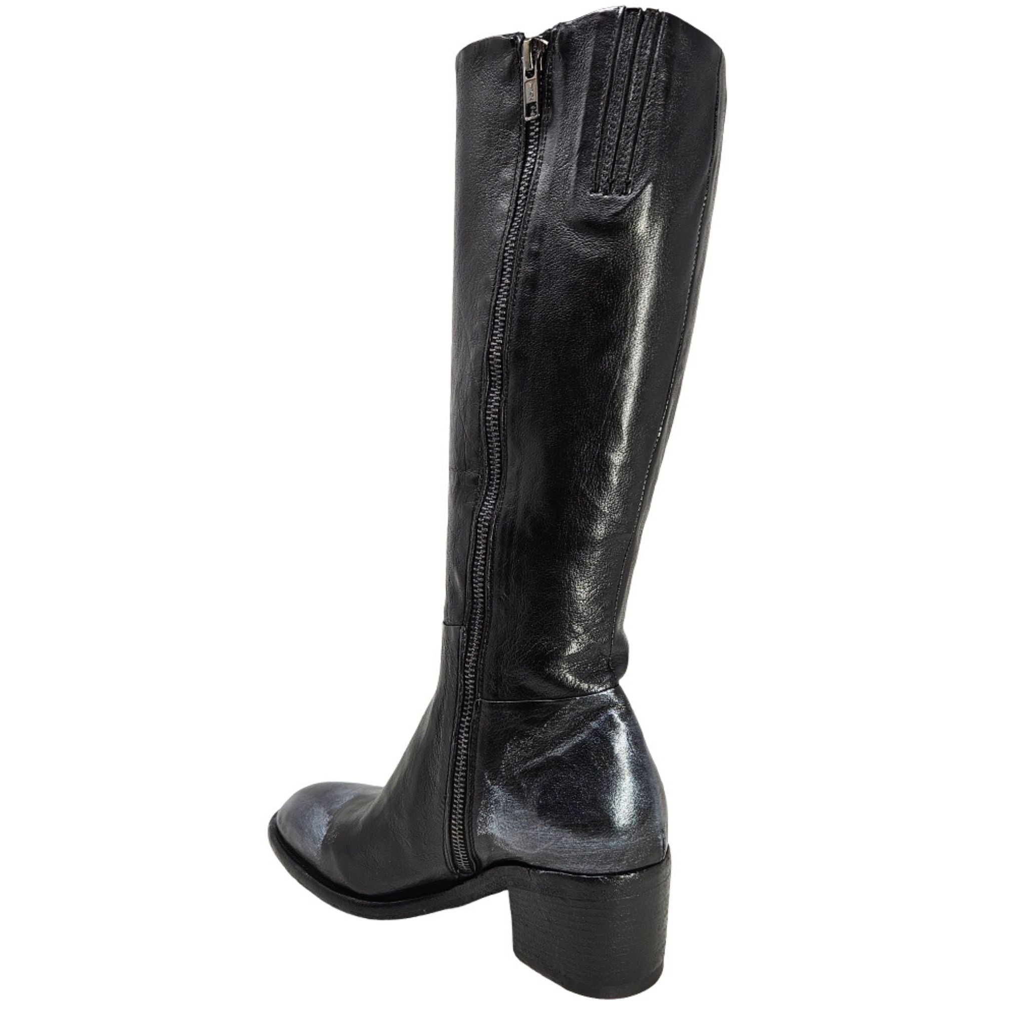 Black Tall Hand Rubbed Lock Boot