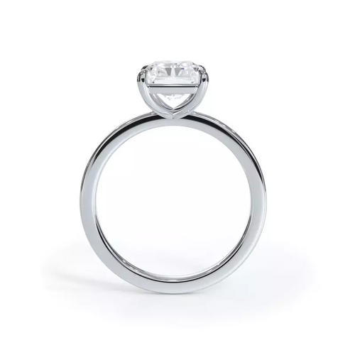 AGI Certified 2 CTW Lab-Grown Emerald Cut Diamond Solitaire Engagement Ring in 14K White Gold – G-VS Clarity