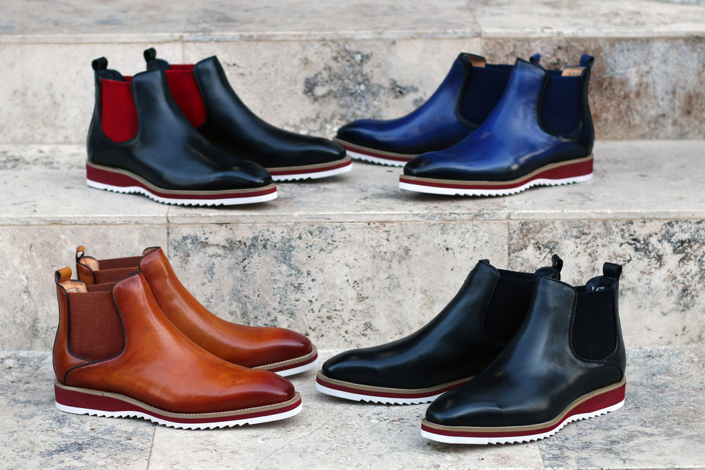 Burnished Calfskin Slip-On Boot Black