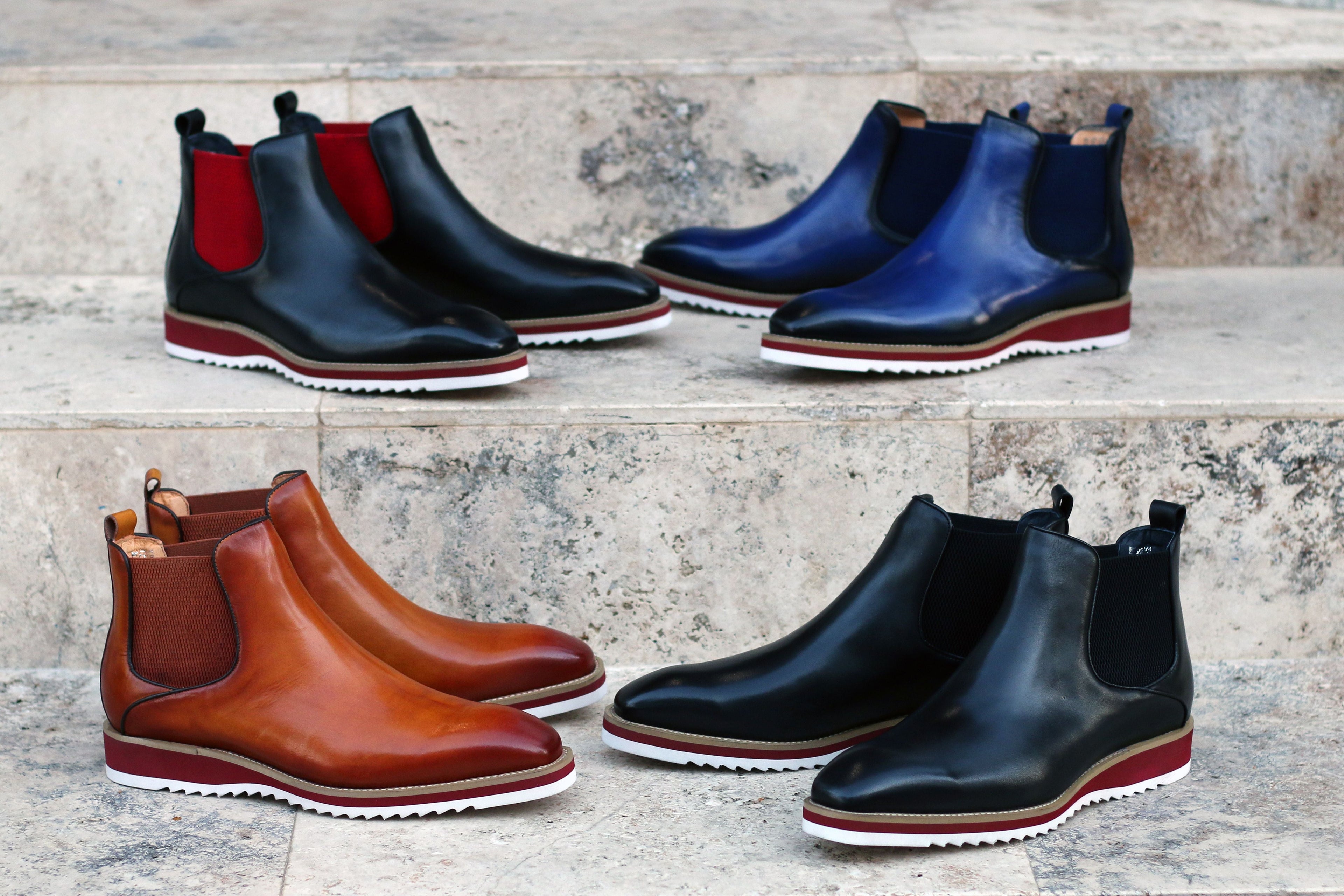 Burnished Calfskin Slip-On Boot Black