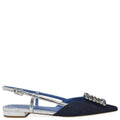 Denim/Silver Sling Back Flat