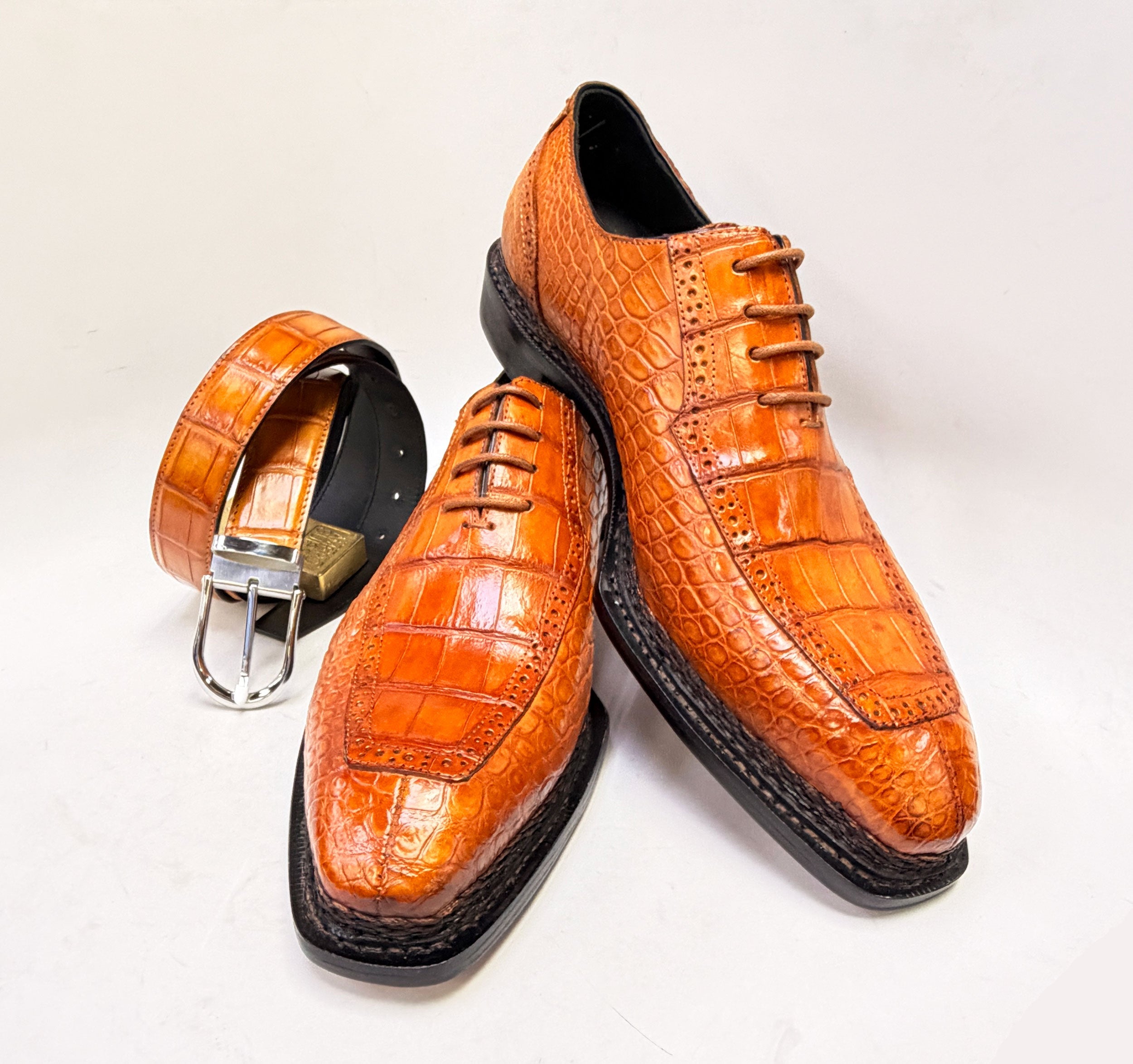 Style: Maurice Alligator Belt-Tangerine