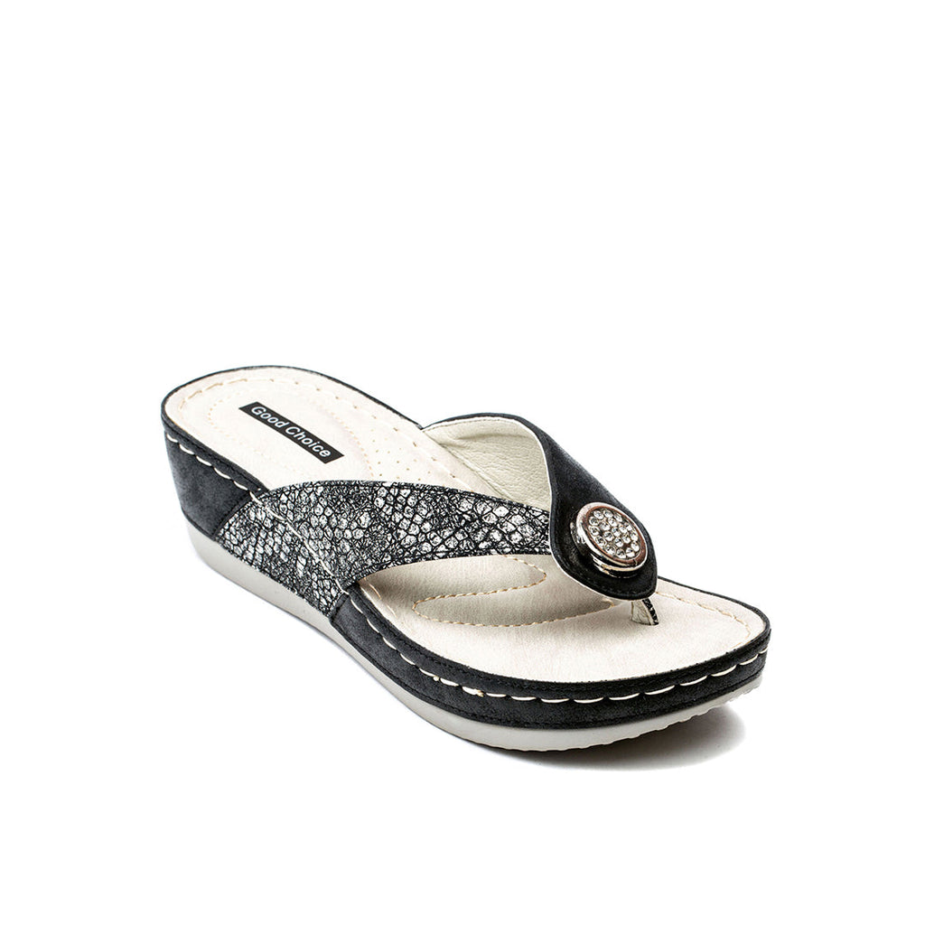 Women's Dafni Black Wedge Sandals