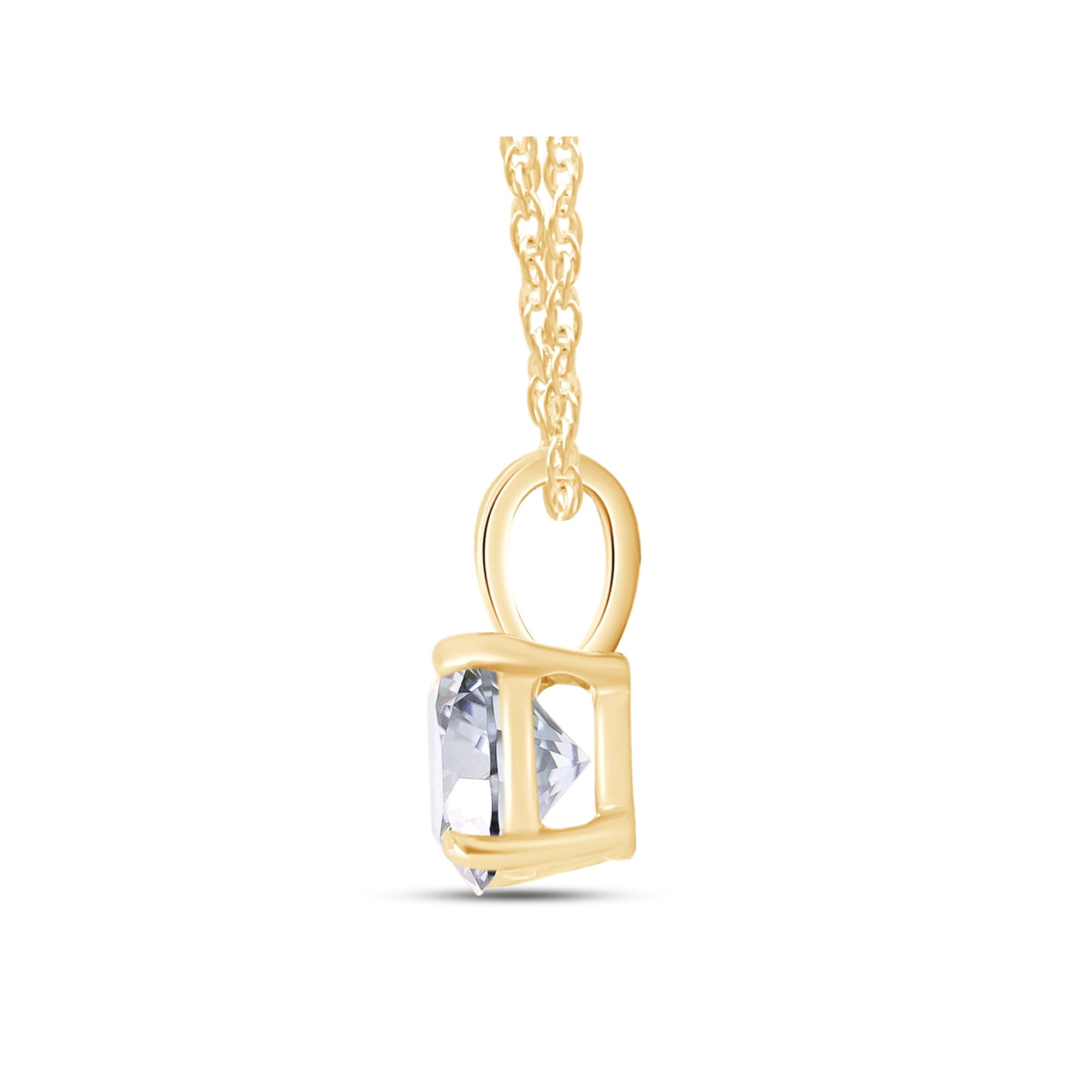 1.50 Ctw Round Lab Grown Diamond Pendant Necklace in 14K Gold – F Color VS Clarity | AGI Certified
