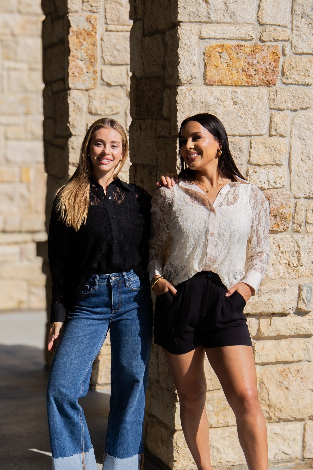 Kathryn Black Lace Long Sleeve Shirt