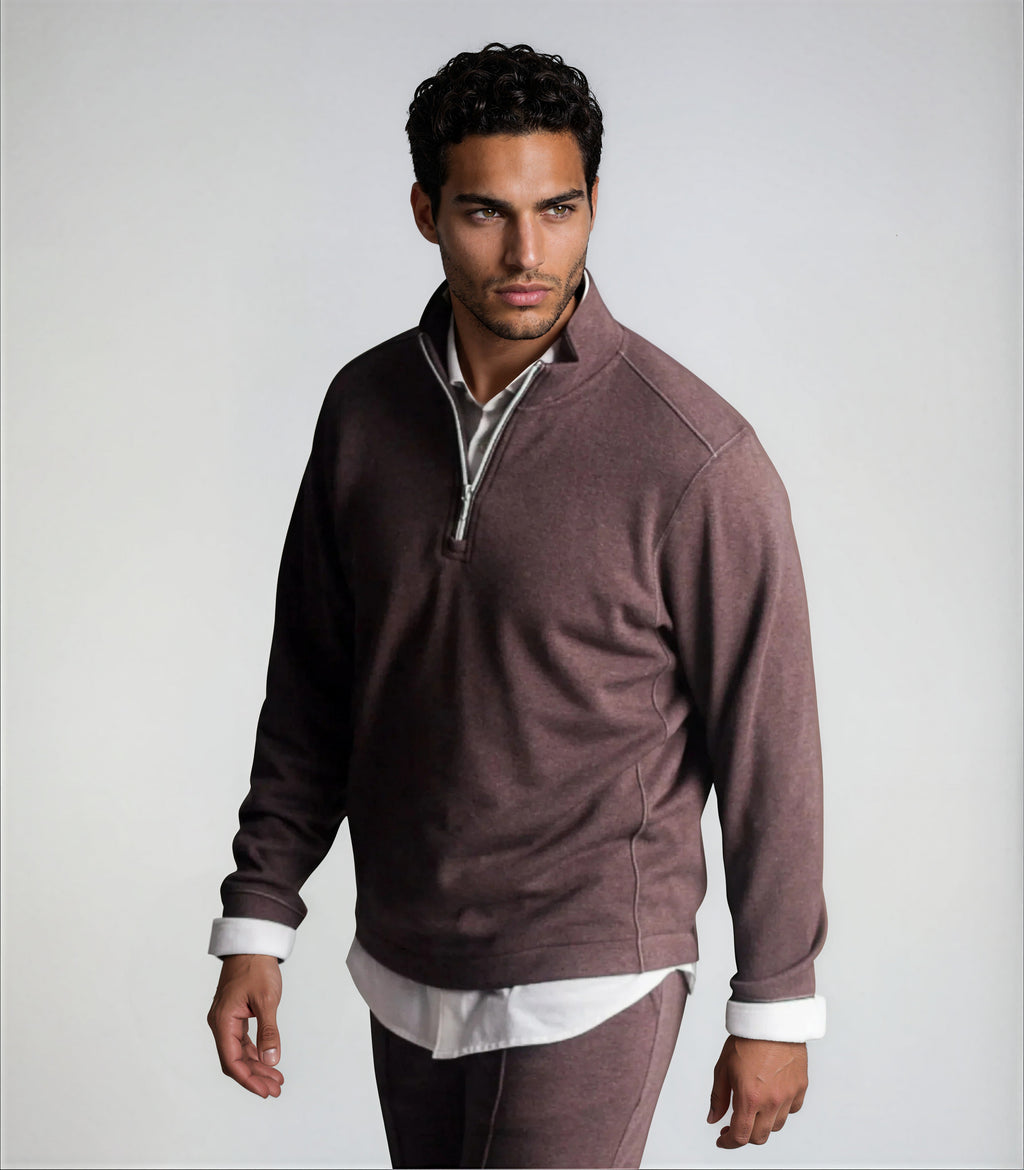 Voey Quarter Zip Sweatshirt - Espresso
