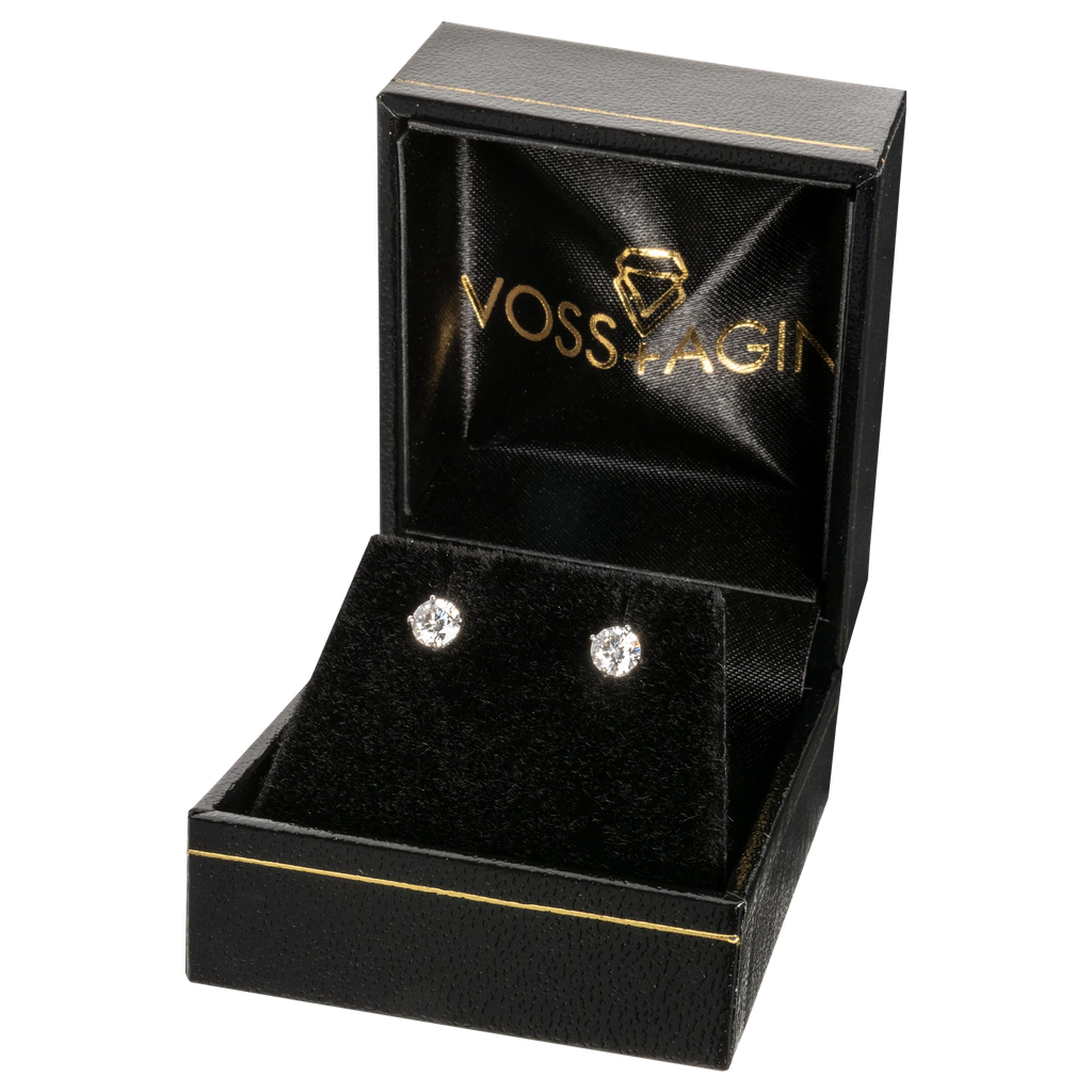 0.25 CTW Round Lab-Grown Diamond Stud Earrings in 14K Gold Over Sterling Silver (F Color, VS Clarity)