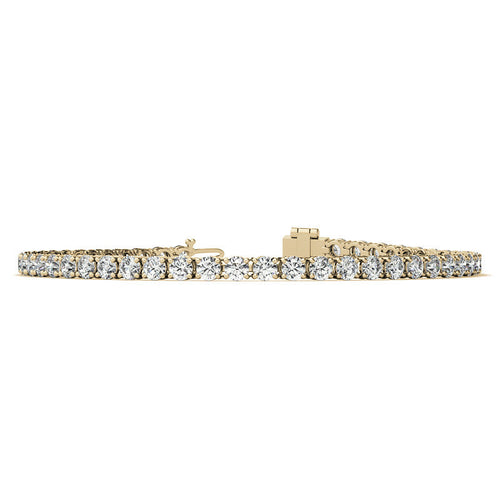 6ctw Lab Created Moissanite Tennis Bracelet - 3mm Stones - Choice of White or 14K Gold Plated Finish