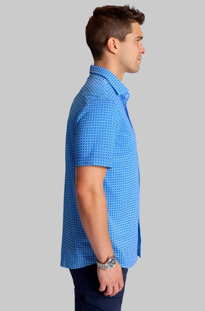 Bastille Check Short Sleeve Tech Shirt