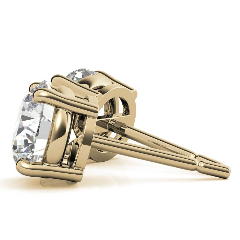 2.50 CTW AGI Certified Lab Grown Diamond (G-VS Clarity) Stud Earrings in 14K White or Yellow Gold