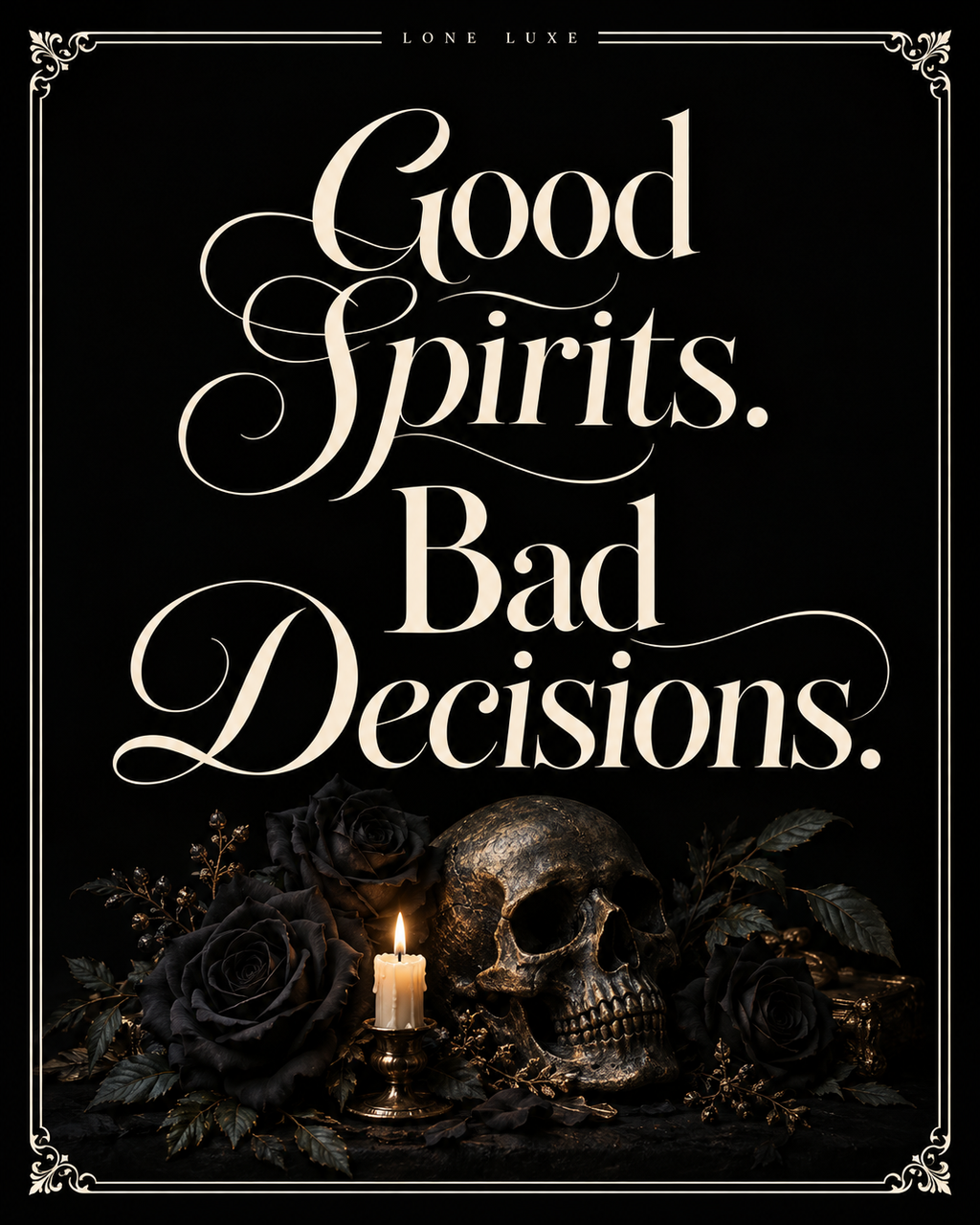 Good Spirits Bad Decisions Halloween printable sign