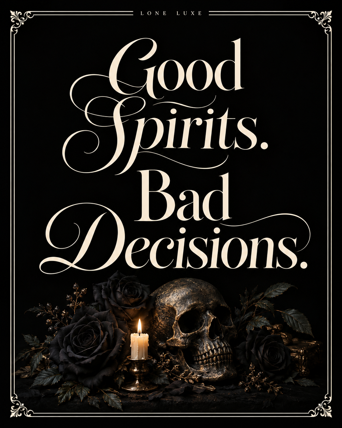 Good Spirits Bad Decisions Halloween printable sign