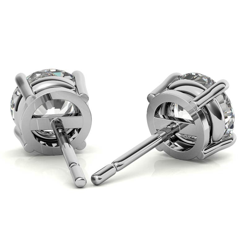 5.00 CTW AGI Certified Lab Grown Round Diamond Stud Earrings – G/VS in 14K White or Yellow Gold