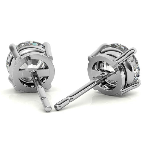 AGI Certified Lab Grown Diamond (G-VS) Stud Earrings in 14K White or Yellow Gold - Choose 1 CTW or 2 CTW